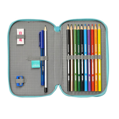 Creion dublu The Bellies Alb Mov Turquoise 12.5 x 19.5 x 4 cm (28 Piese) - Birou și papetărie, Material școlar și educațional