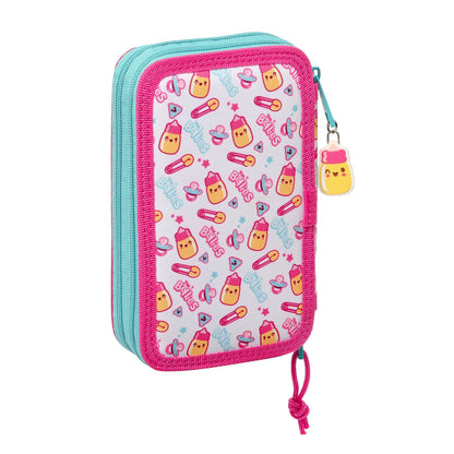 Creion dublu The Bellies Alb Mov Turquoise 12.5 x 19.5 x 4 cm (28 Piese) - Birou și papetărie, Material școlar și educațional