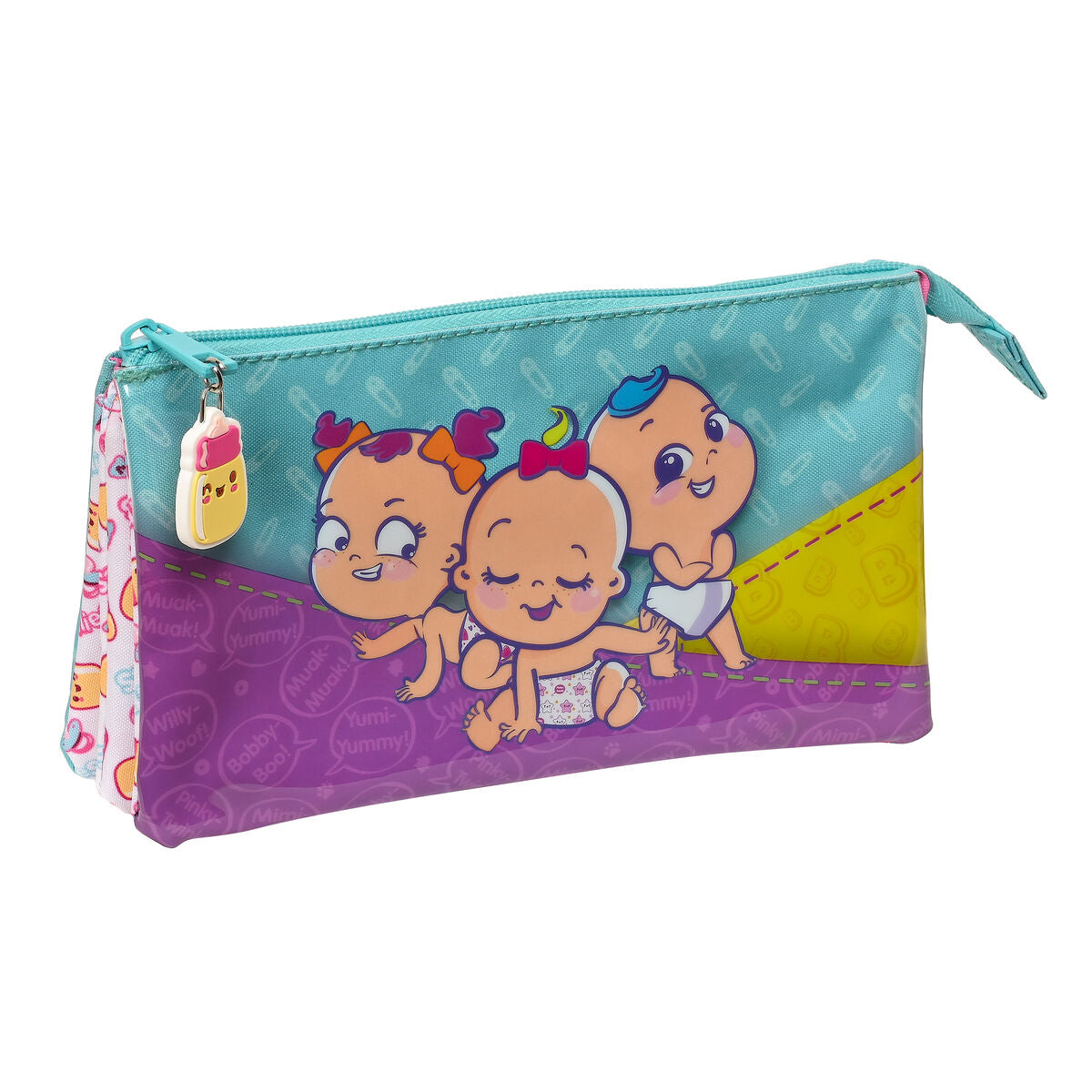 Penar triplu The Bellies Mov Turquoise Alb 22 x 12 x 3 cm - Birou și papetărie, Material școlar și educațional