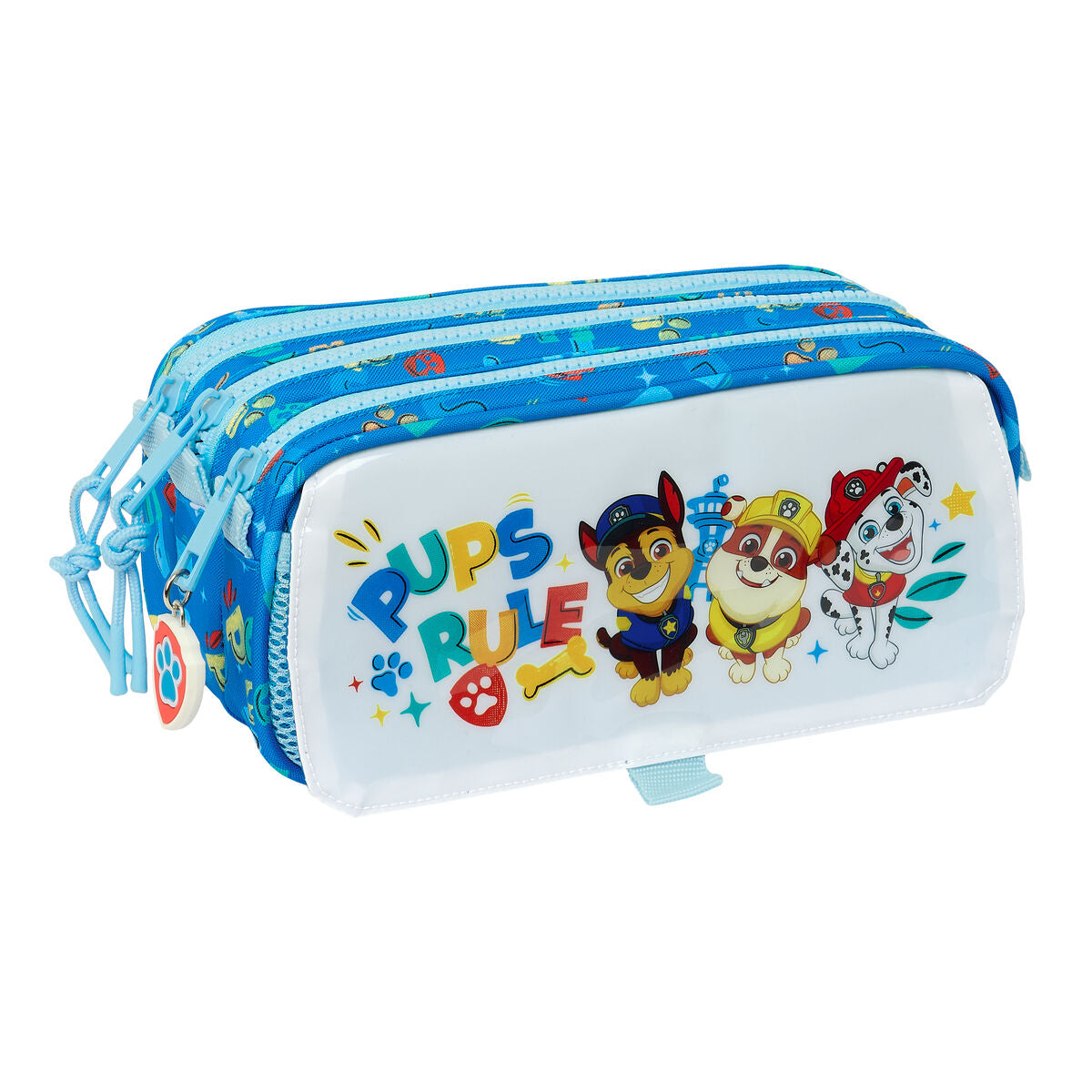 Penar triplu The Paw Patrol Pups rule Albastru 21,5 x 10 x 8 cm - Birou și papetărie, Material școlar și educațional