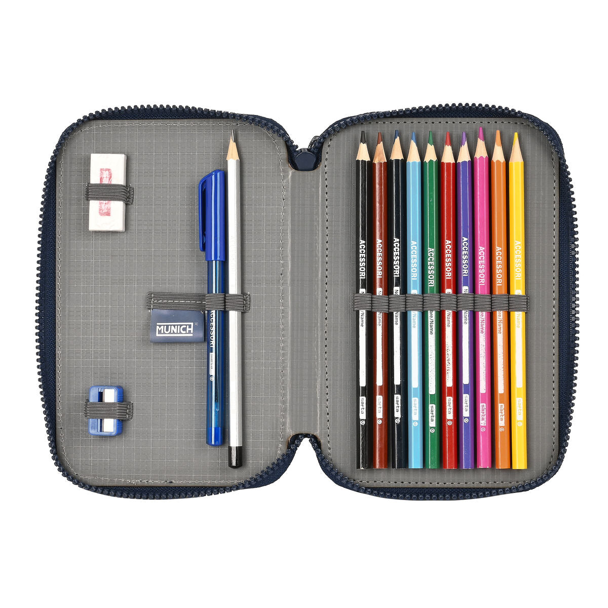 Creion dublu Munich Flash Bleumarin 12.5 x 19.5 x 4 cm (28 Piese) - Birou și papetărie, Material școlar și educațional