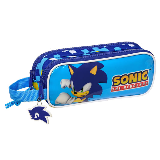 Penar dublu Sonic Speed Albastru 21 x 8 x 6 cm - Birou și papetărie, Material școlar și educațional