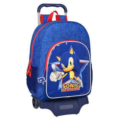 Ghiozdan cu Roți Sonic Let's roll Bleumarin 33 x 42 x 14 cm - Birou și papetărie, Material școlar și educațional