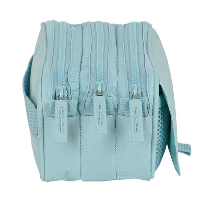 Penar triplu Safta 21,5 x 10 x 8 cm Albastru - Birou și papetărie, Material școlar și educațional