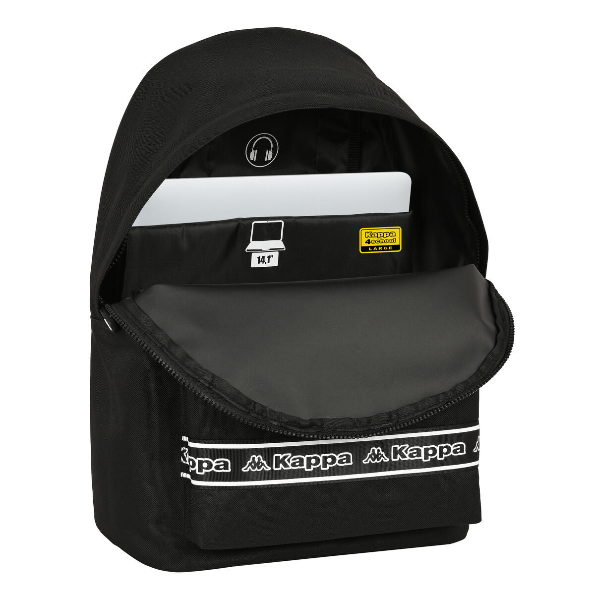 Ghiozdan Kappa 31 x 41 x 16 cm Negru - Birou și papetărie, Material școlar și educațional