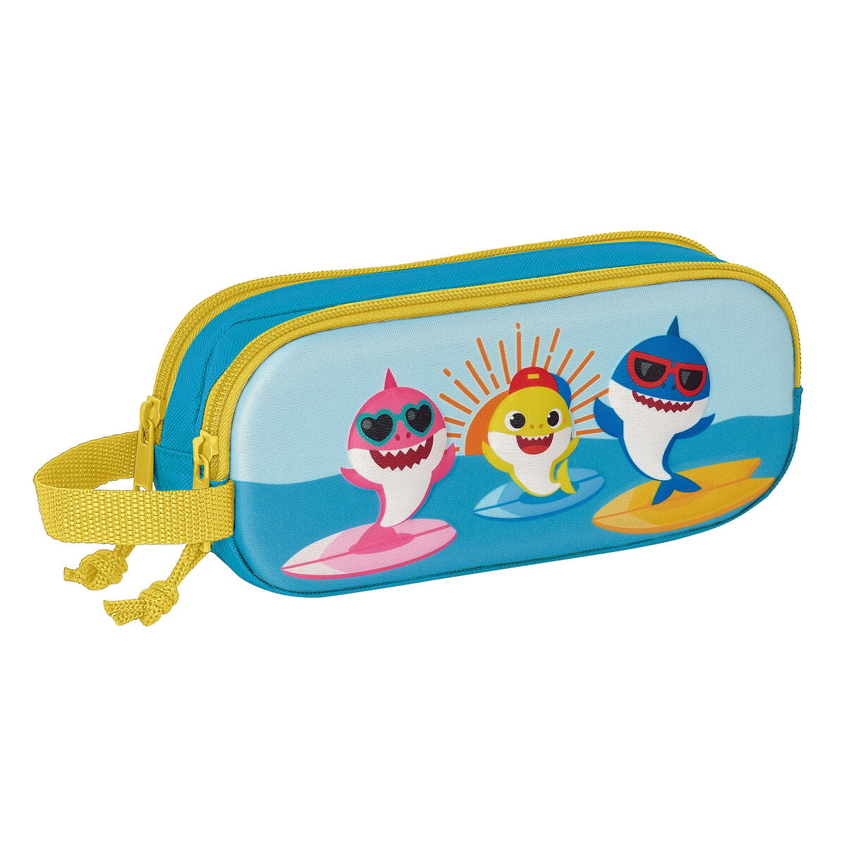 Penar dublu Baby Shark 3D Albastru 21 x 8 x 6 cm - Birou și papetărie, Material școlar și educațional