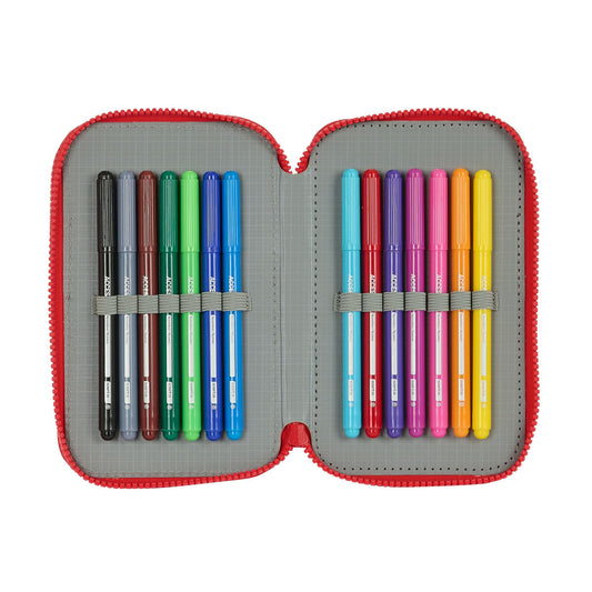 Creion dublu Sevilla Fútbol Club Negru Roșu 12.5 x 19.5 x 4 cm (28 Piese) - Birou și papetărie, Material școlar și educațional