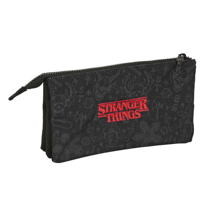 Penar dublu Stranger Things Negru 22 x 12 x 3 cm - Birou și papetărie, Material școlar și educațional