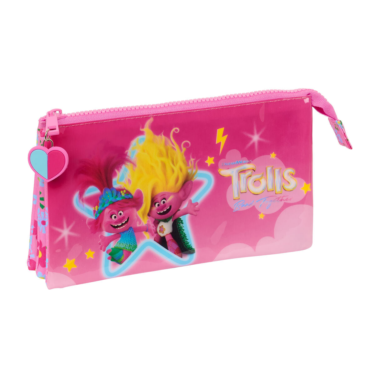 Penar triplu Trolls Roz 22 x 12 x 3 cm - Birou și papetărie, Material școlar și educațional