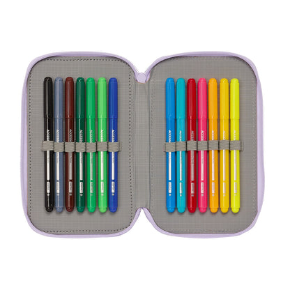 Penar Triplu Wish Liliachiu 12.5 x 19.5 x 5.5 cm (36 Piese) - Birou și papetărie, Material școlar și educațional