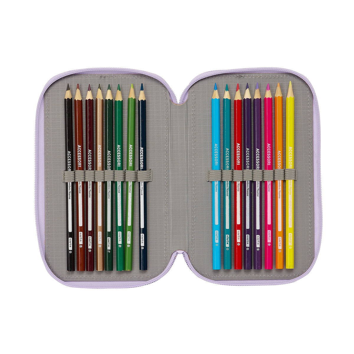 Penar Triplu Wish Liliachiu 12.5 x 19.5 x 5.5 cm (36 Piese) - Birou și papetărie, Material școlar și educațional