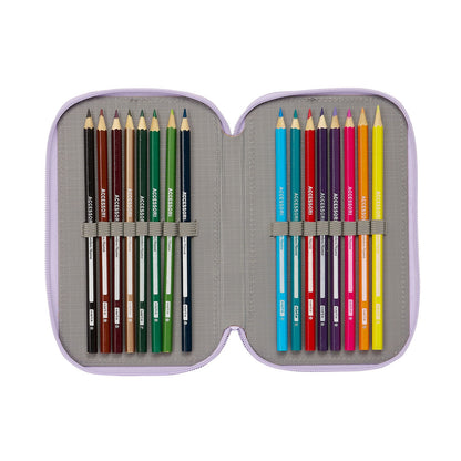 Penar Triplu Wish Liliachiu 12.5 x 19.5 x 5.5 cm (36 Piese) - Birou și papetărie, Material școlar și educațional