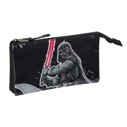 Penar dublu Star Wars The fighter Negru 22 x 12 x 3 cm - Birou și papetărie, Material școlar și educațional