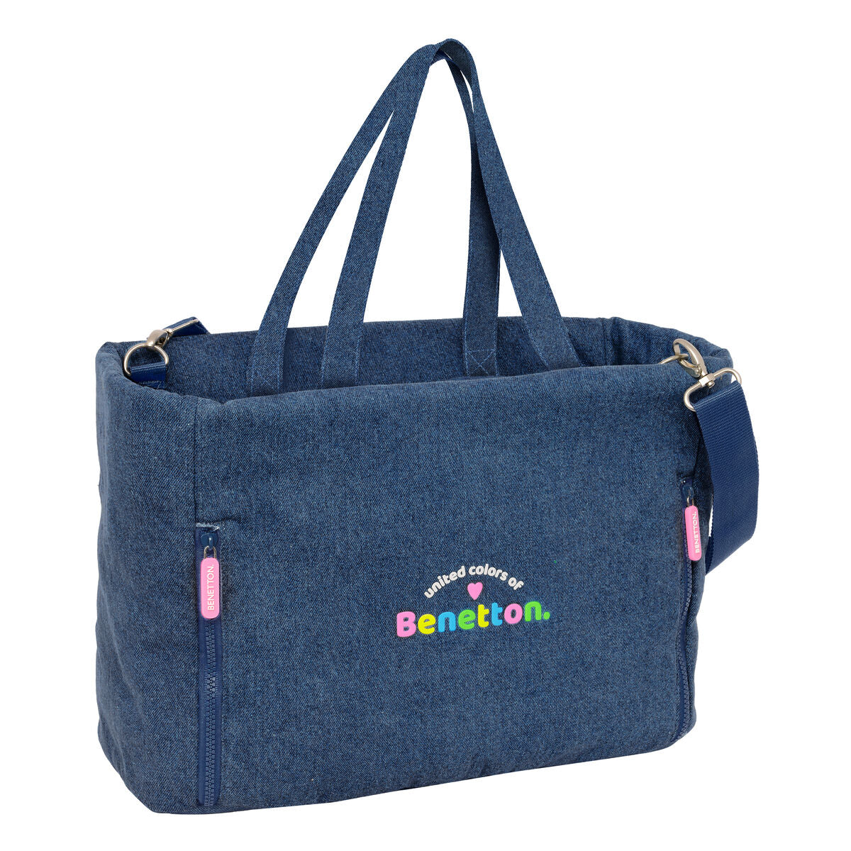 Geantă Benetton Denim Albastru 40 x 31 x 17 cm - Bagaje, Genți de mână