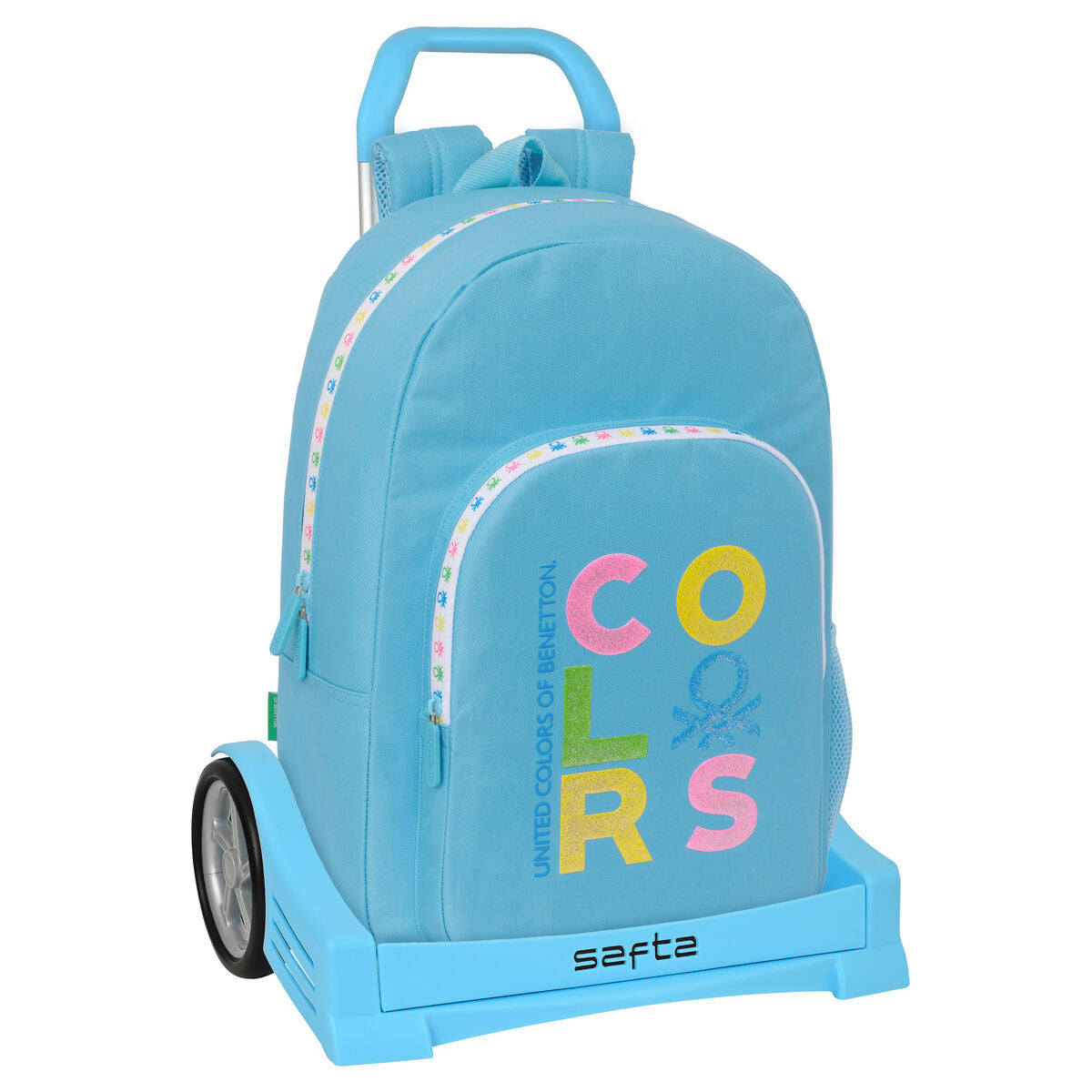 Ghiozdan cu Roți Benetton Spring Albastru celest 30 x 46 x 14 cm - Birou și papetărie, Material școlar și educațional