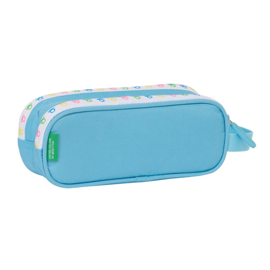 Penar dublu Benetton Spring Albastru celest 21 x 8 x 6 cm - Birou și papetărie, Material școlar și educațional