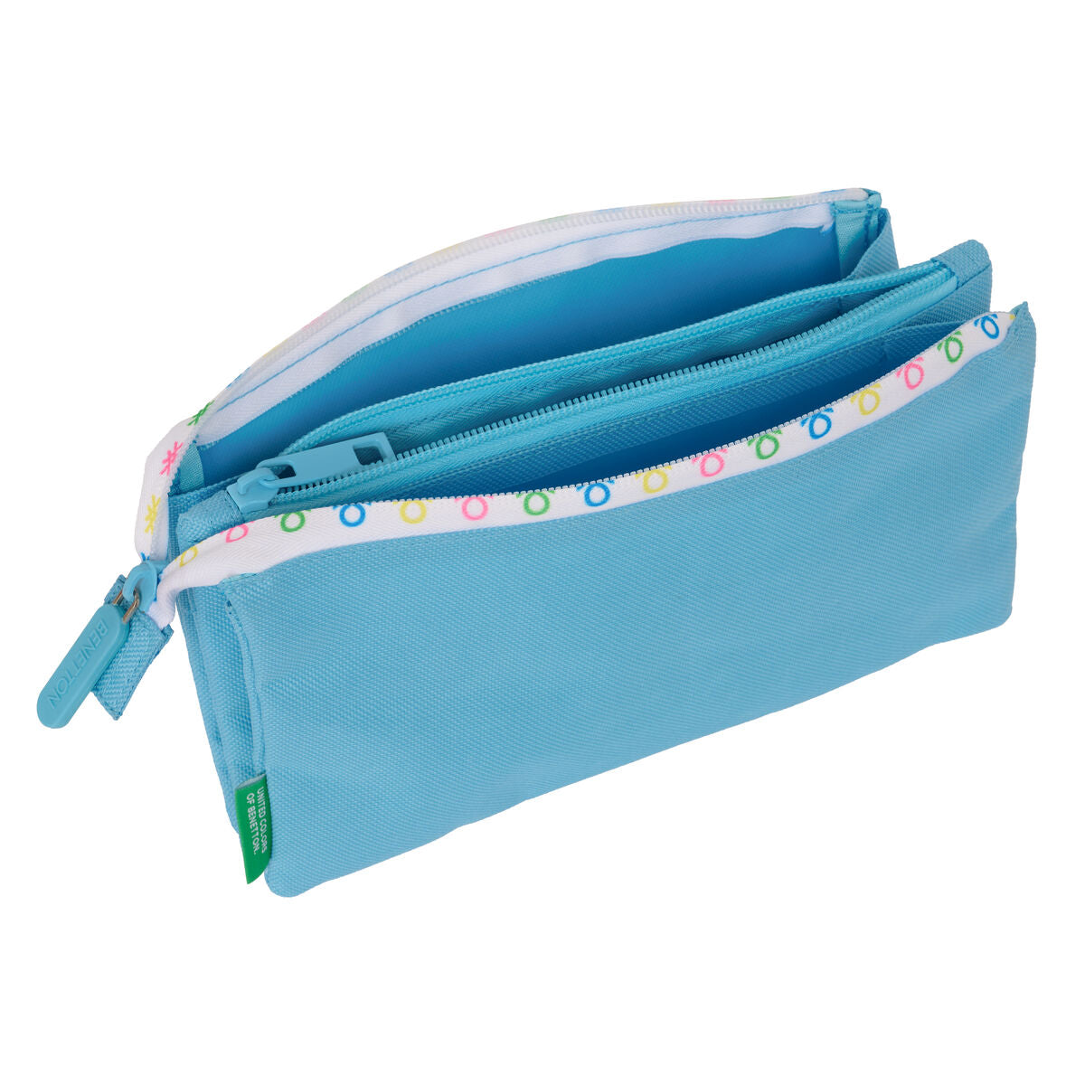 Penar triplu Benetton Spring Albastru celest 22 x 12 x 3 cm - Birou și papetărie, Material școlar și educațional
