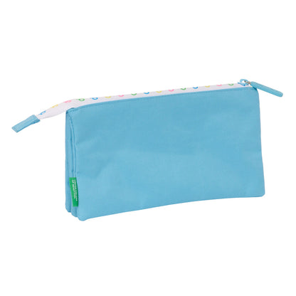 Penar triplu Benetton Spring Albastru celest 22 x 12 x 3 cm - Birou și papetărie, Material școlar și educațional