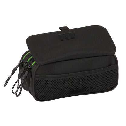 Penar triplu Kappa Black Negru 21,5 x 10 x 8 cm - Birou și papetărie, Material școlar și educațional