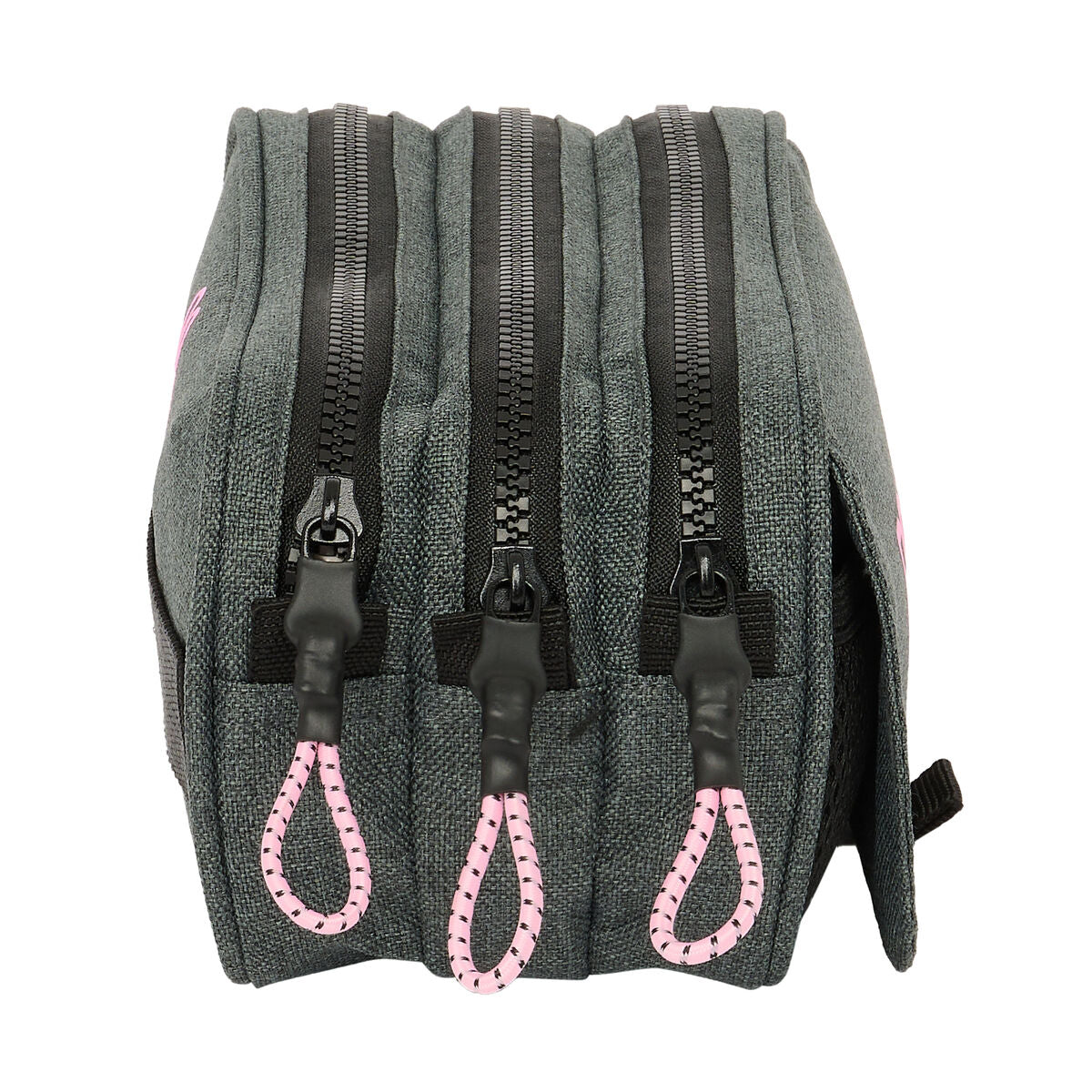 Penar triplu Kappa Silver pink Gri 21,5 x 10 x 8 cm - Birou și papetărie, Material școlar și educațional