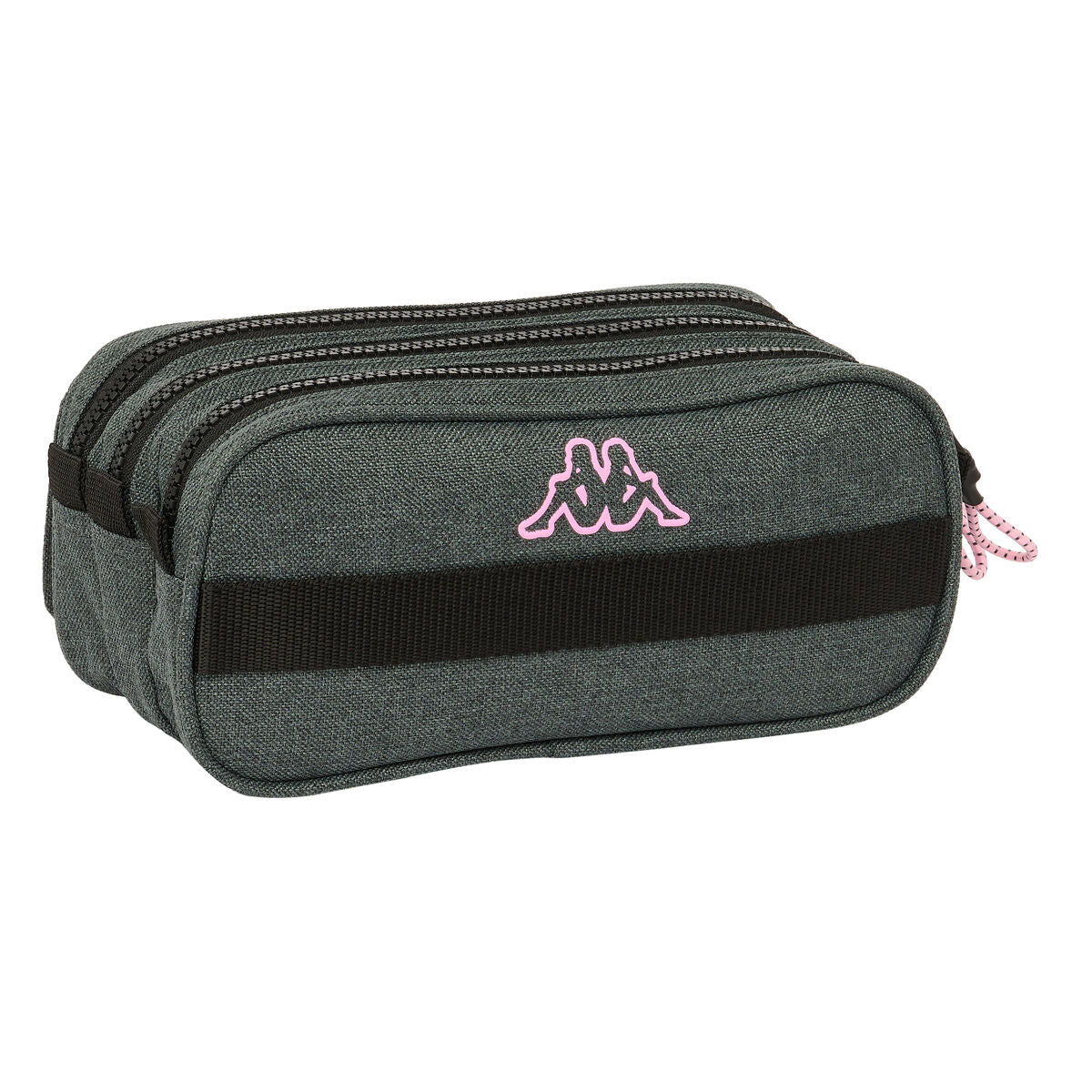 Penar triplu Kappa Silver pink Gri 21,5 x 10 x 8 cm - Birou și papetărie, Material școlar și educațional