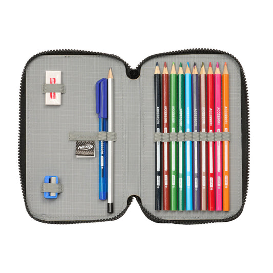 Creion dublu Nerf Get ready Negru 12.5 x 19.5 x 4 cm (28 Piese) - Birou și papetărie, Material școlar și educațional
