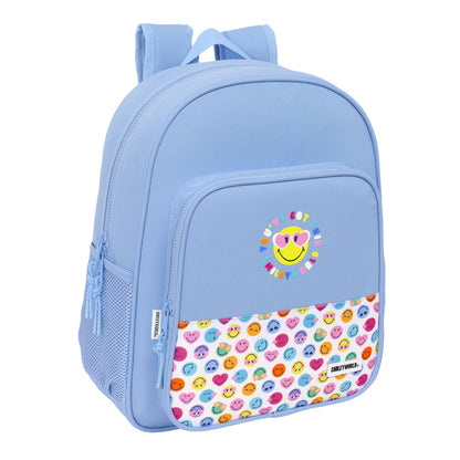Ghiozdan Smiley Joyful Albastru Multicolor 32 x 38 x 12 cm - Birou și papetărie, Material școlar și educațional