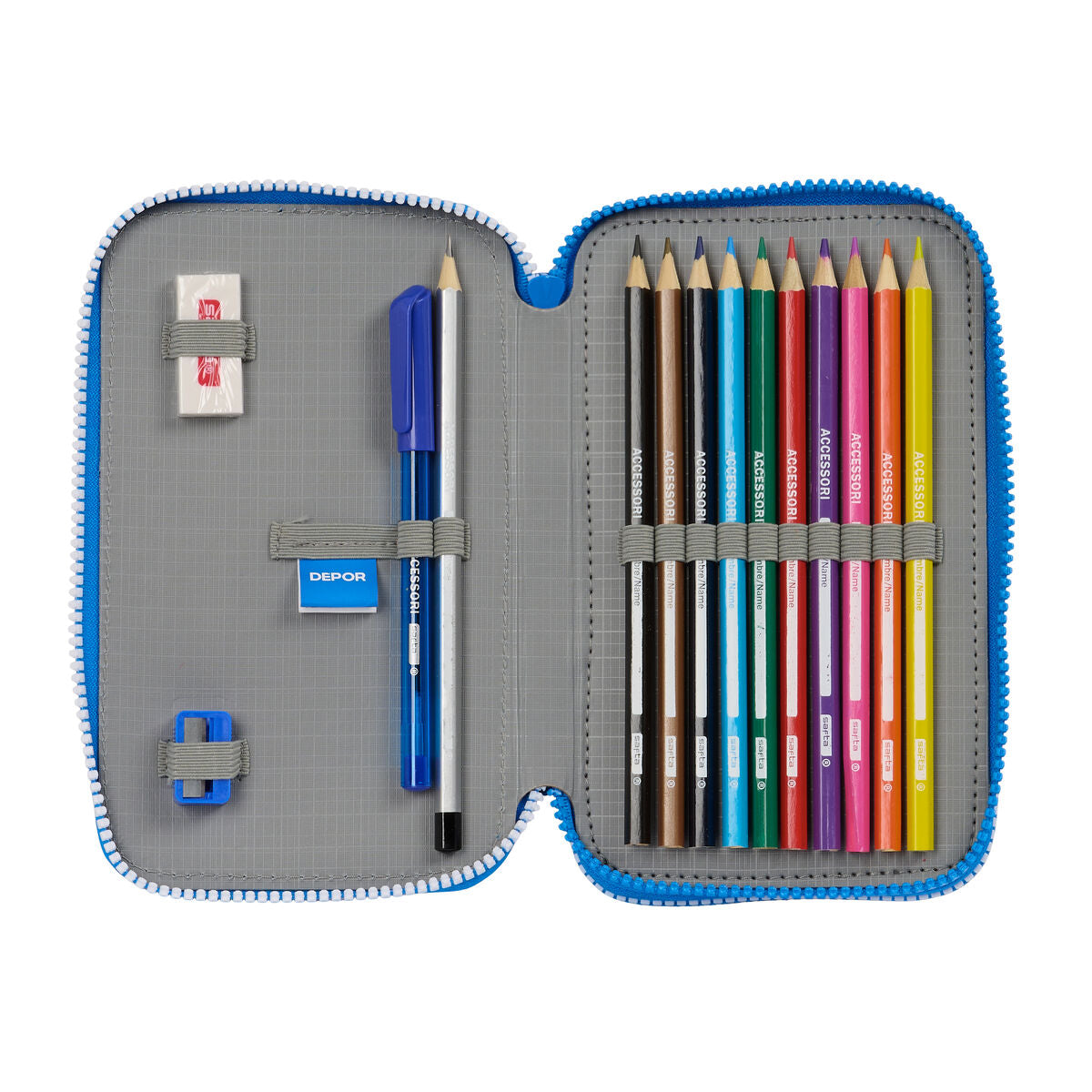 Creion dublu R. C. Deportivo de La Coruña Albastru 12.5 x 19.5 x 4 cm (28 Piese) - Birou și papetărie, Material școlar și educațional