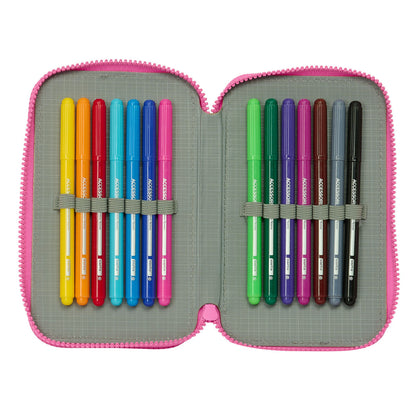 Creion dublu Barbie Love Roz 12.5 x 19.5 x 4 cm 28 Piese - Birou și papetărie, Material școlar și educațional