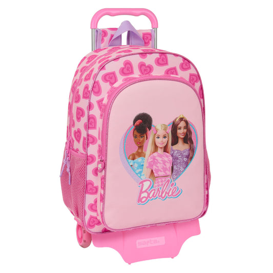 Ghiozdan cu Roți Barbie Love Roz 33 x 42 x 14 cm - Birou și papetărie, Material școlar și educațional