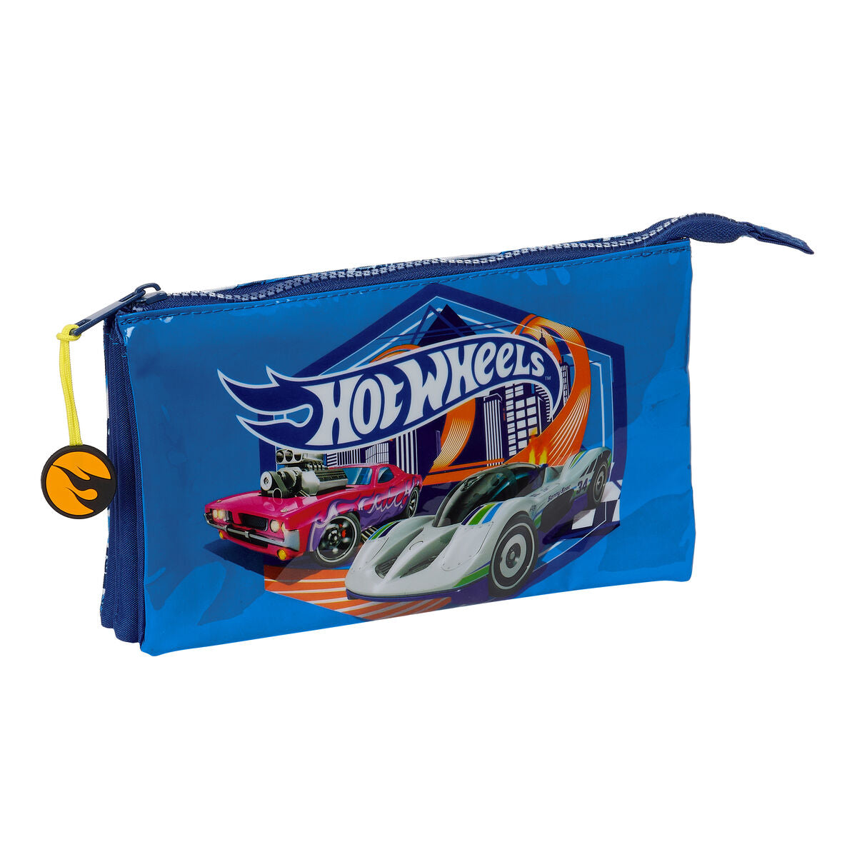 Penar triplu Hot Wheels Sonny Bleumarin 22 x 12 x 3 cm - Birou și papetărie, Material școlar și educațional