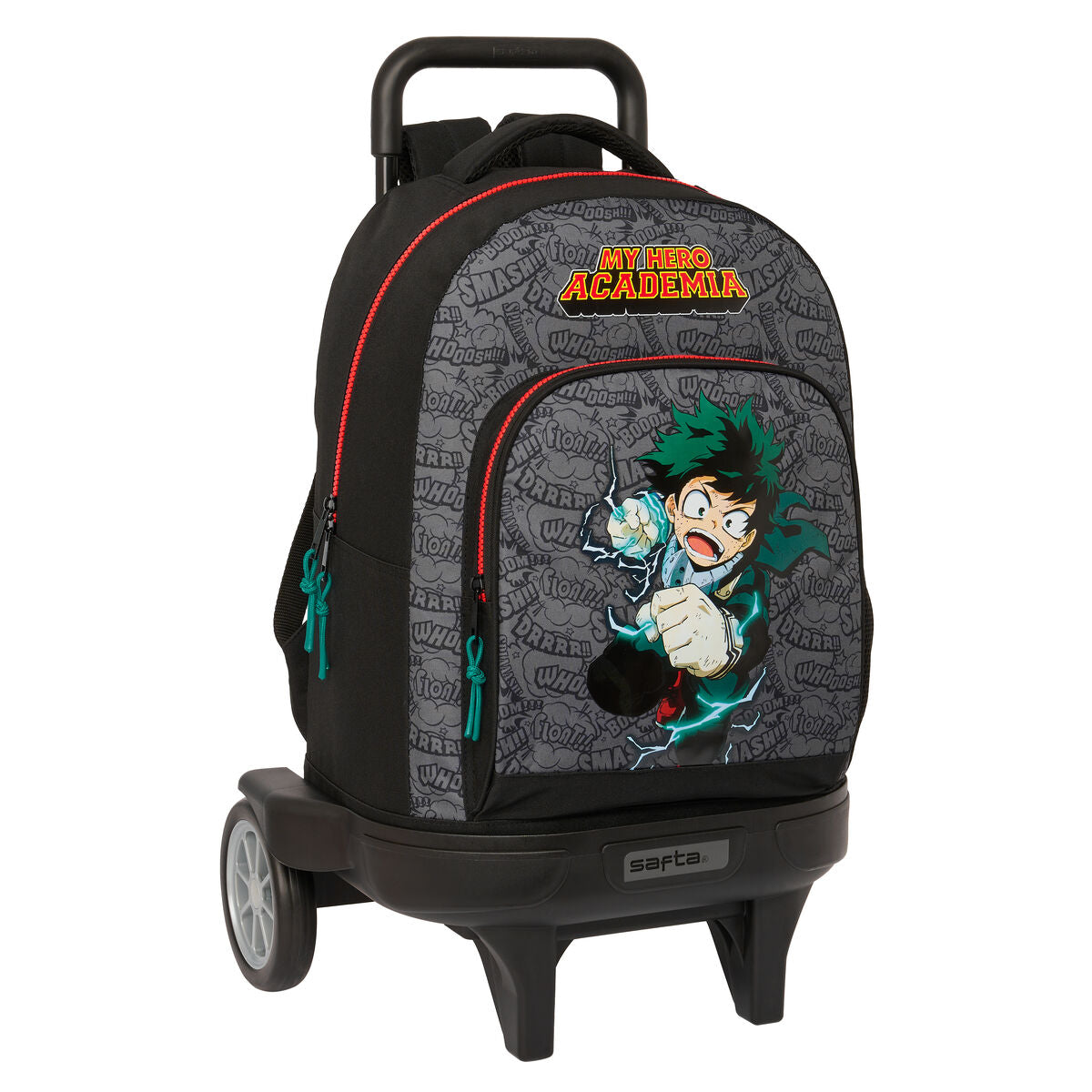 Ghiozdan cu Roți My Hero Academia Negru 33 x 45 x 22 cm - Birou și papetărie, Material școlar și educațional