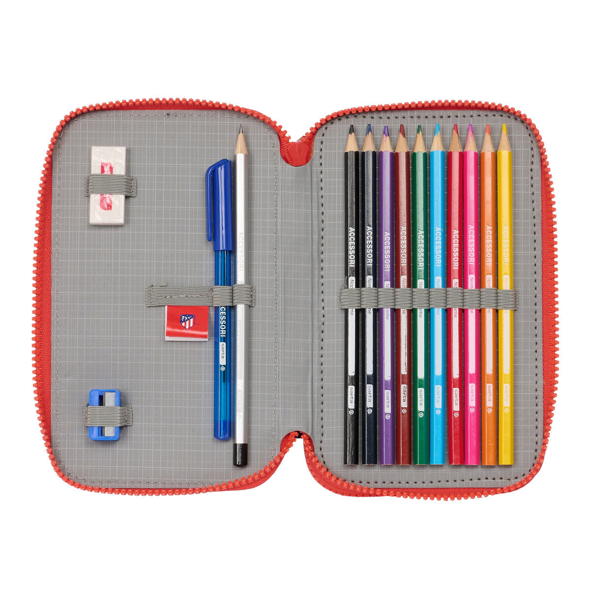 Creion dublu Atlético Madrid Albastru Roșu 12.5 x 19.5 x 4 cm (28 Piese) - Birou și papetărie, Material școlar și educațional