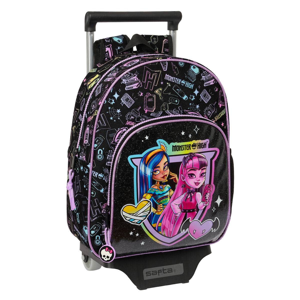 Ghiozdan cu Roți Monster High Negru 28 x 34 x 10 cm - Birou și papetărie, Material școlar și educațional