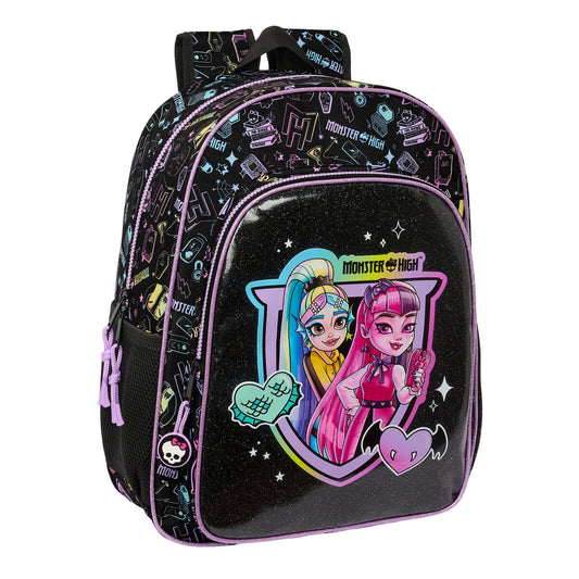 Ghiozdan Monster High Negru 33 x 42 x 14 cm - Birou și papetărie, Material școlar și educațional