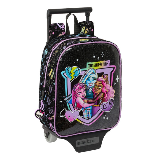 Ghiozdan cu Roți Monster High Negru 22 x 27 x 10 cm - Birou și papetărie, Material școlar și educațional
