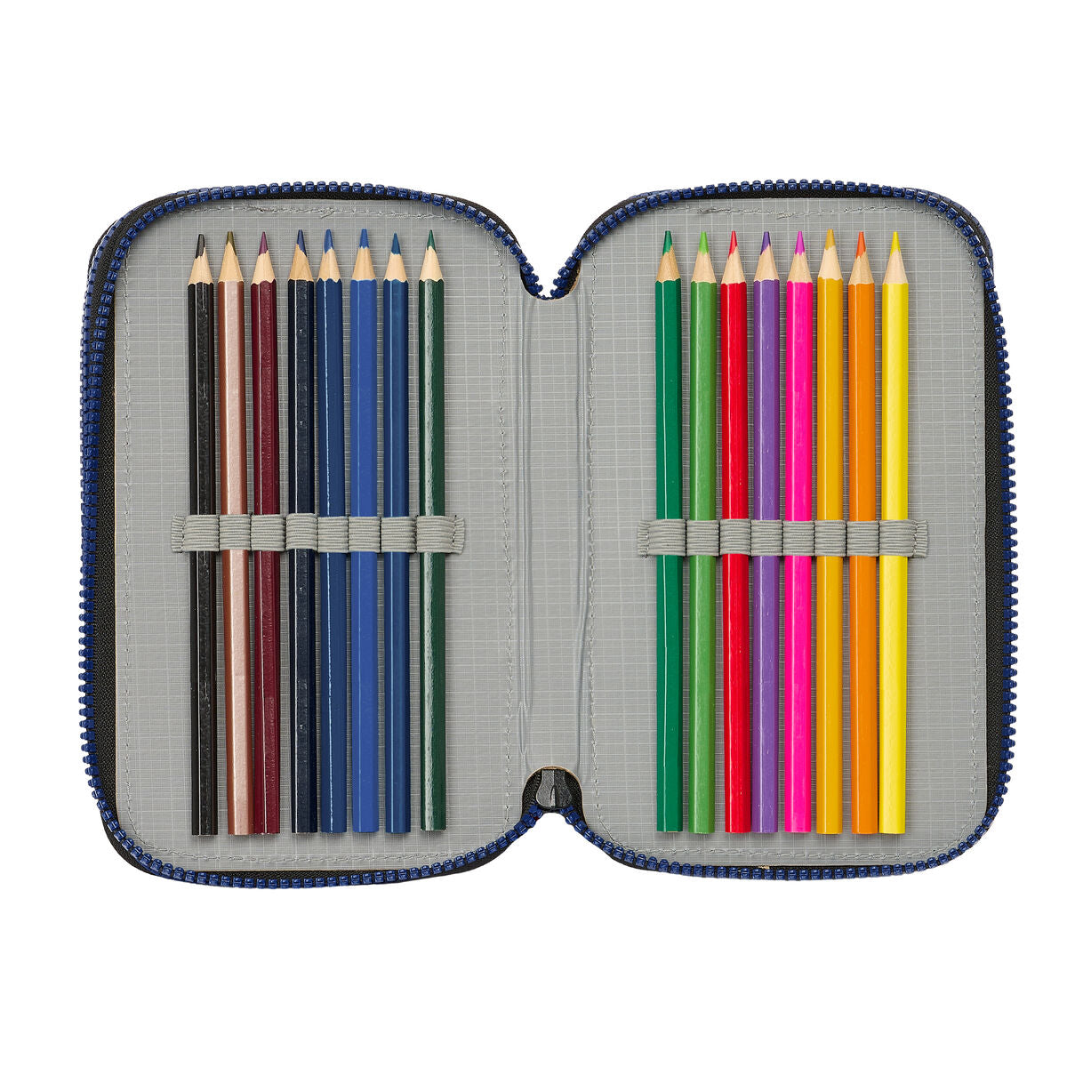 Penar Triplu Naruto Ninja Albastru Negru 12,5 x 19,5 x 5,5 cm 36 Piese - Birou și papetărie, Material școlar și educațional