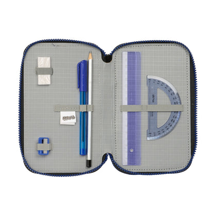 Penar Triplu Naruto Ninja Albastru Negru 12,5 x 19,5 x 5,5 cm 36 Piese - Birou și papetărie, Material școlar și educațional