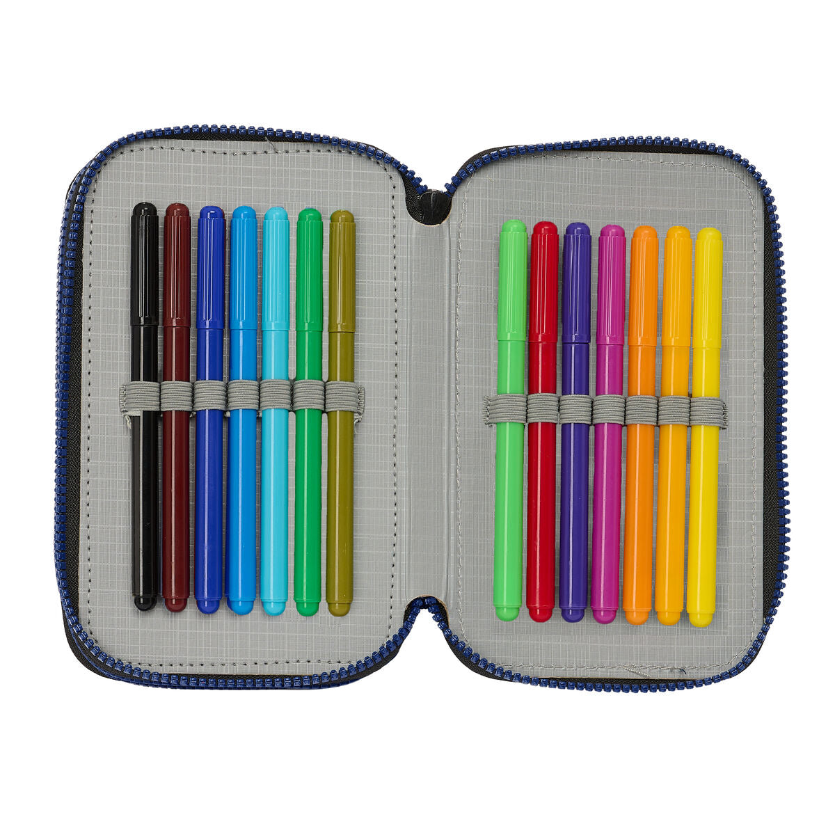 Penar Triplu Naruto Ninja Albastru Negru 12,5 x 19,5 x 5,5 cm 36 Piese - Birou și papetărie, Material școlar și educațional