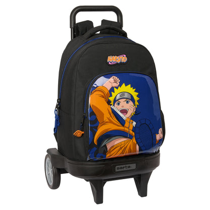 Ghiozdan cu Roți Naruto Ninja Albastru Negru 33 x 45 x 22 cm - Birou și papetărie, Material școlar și educațional