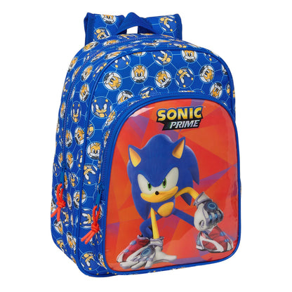 Ghiozdan Sonic Prime Albastru 26 x 34 x 11 cm - Birou și papetărie, Material școlar și educațional