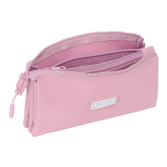 Penar triplu Munich Basic Roz 22 x 12 x 3 cm - Birou și papetărie, Material școlar și educațional