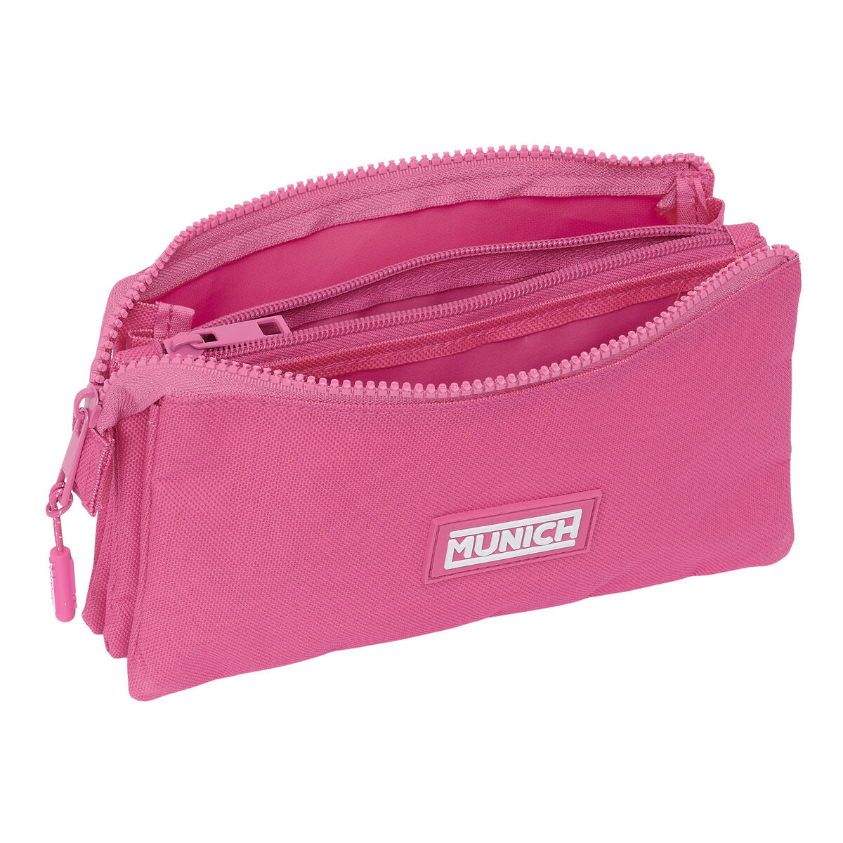 Penar triplu Munich Basic Fucsia 22 x 12 x 3 cm - Birou și papetărie, Material școlar și educațional