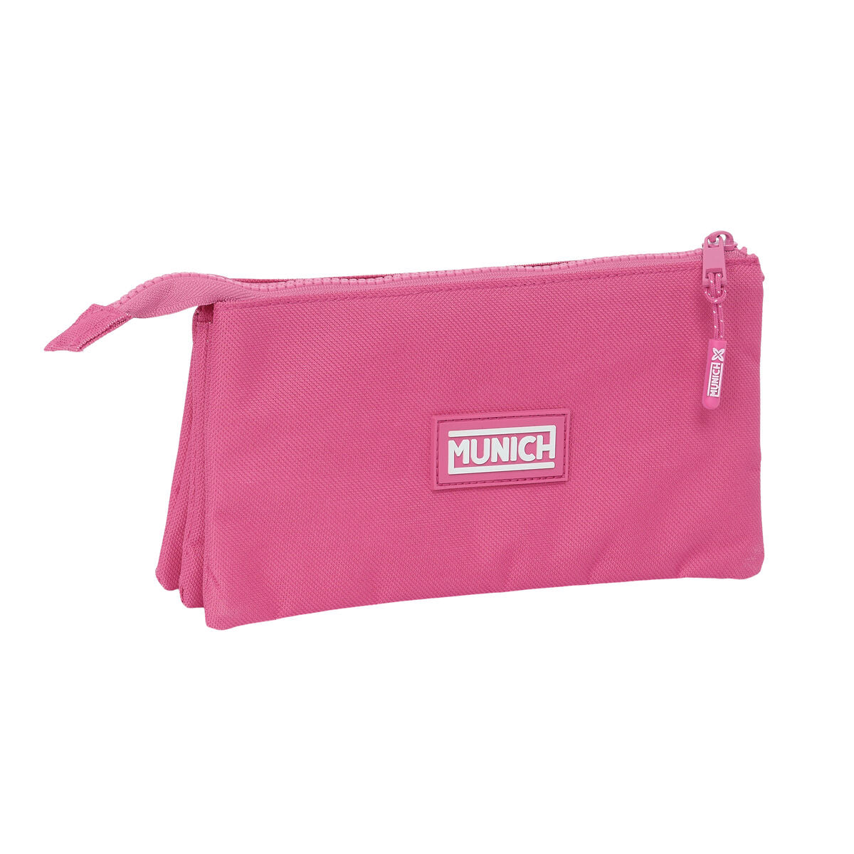 Penar triplu Munich Basic Fucsia 22 x 12 x 3 cm - Birou și papetărie, Material școlar și educațional