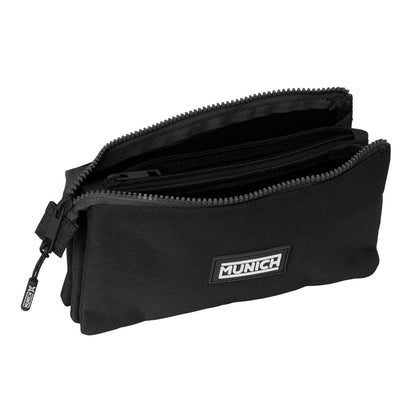 Penar triplu Munich Negro Negru 22 x 12 x 3 cm - Birou și papetărie, Material școlar și educațional