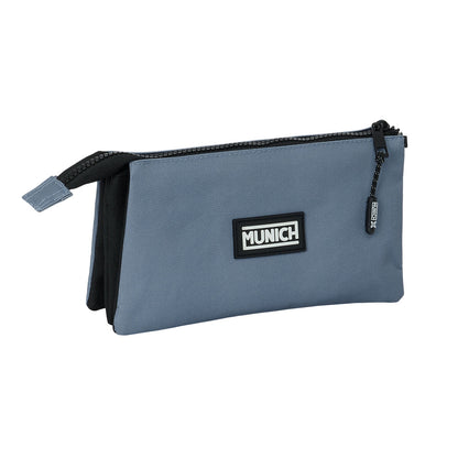 Penar triplu Munich Basic Gri 22 x 12 x 3 cm - Birou și papetărie, Material școlar și educațional