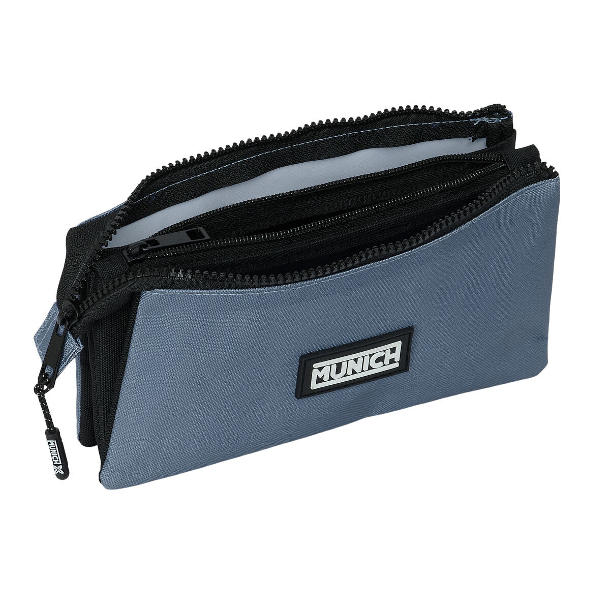 Penar triplu Munich Basic Gri 22 x 12 x 3 cm - Birou și papetărie, Material școlar și educațional