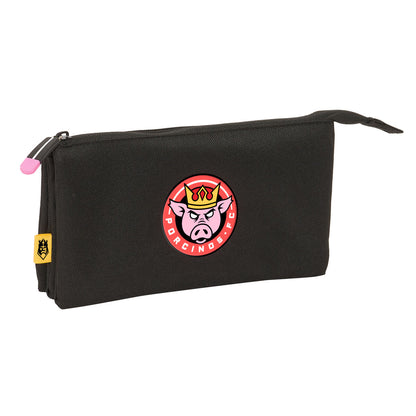 Penar triplu Kings League Porcinos Negru 22 x 12 x 3 cm - Birou și papetărie, Material școlar și educațional