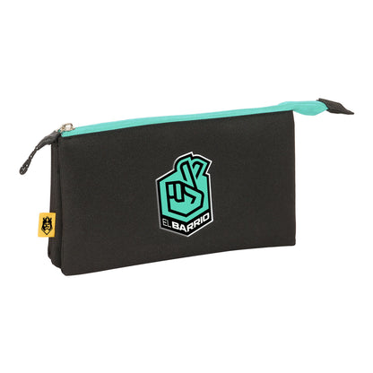 Penar triplu Kings League El barrio Negru 22 x 12 x 3 cm - Birou și papetărie, Material școlar și educațional