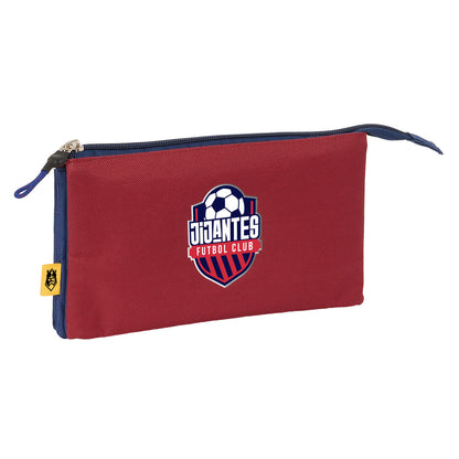 Penar triplu Kings League Jijantes Castaniu Bleumarin 22 x 12 x 3 cm - Birou și papetărie, Material școlar și educațional